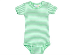 Joha bodysuit green stripes merino wool/silk